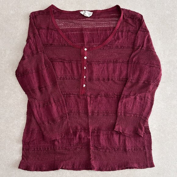 Denim & Supply Ralph Lauren Stretch-Lace Scoop Neck Henley ASO Katherine Pierce - Picture 2 of 9